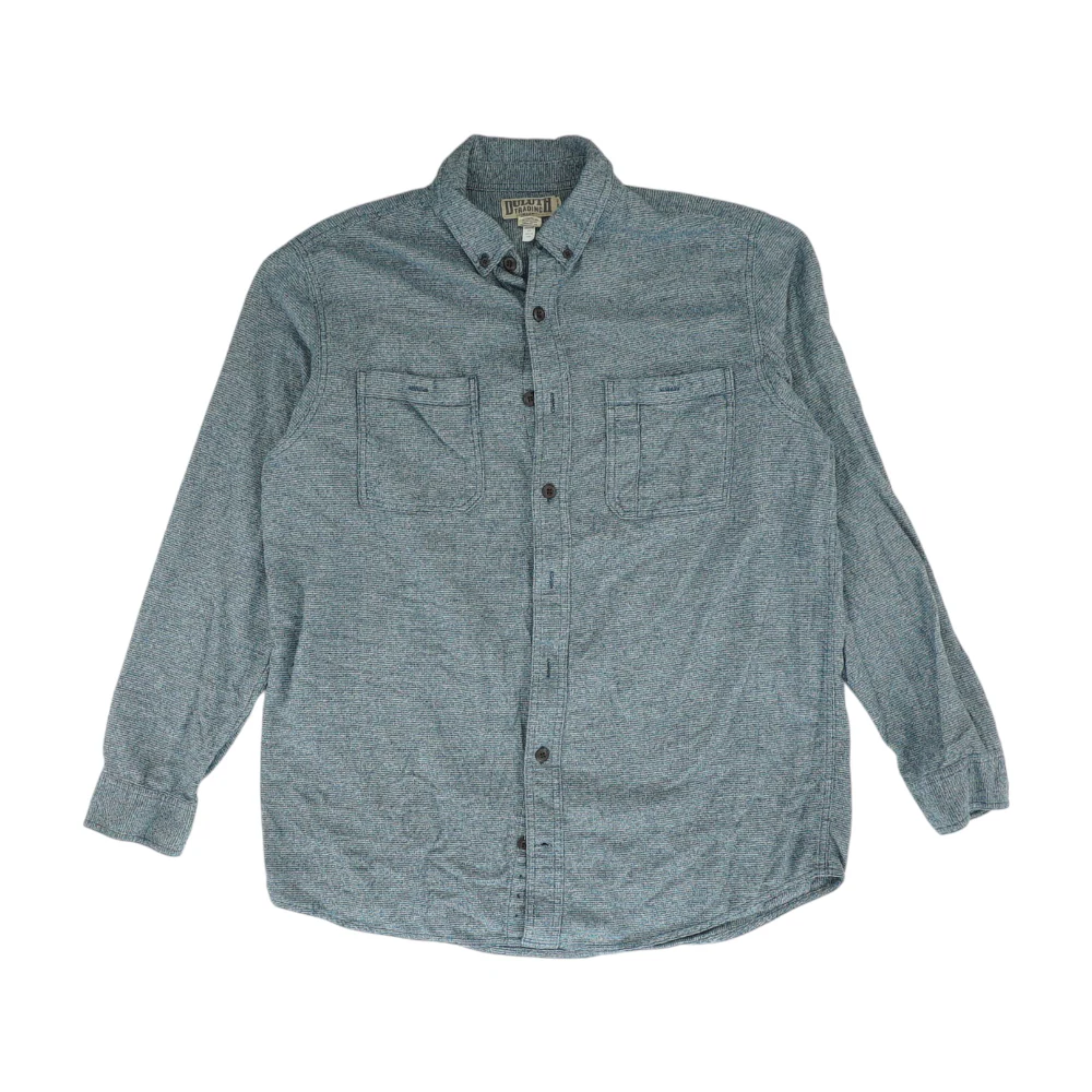 Blue Tall Solid Flannel Button Down
