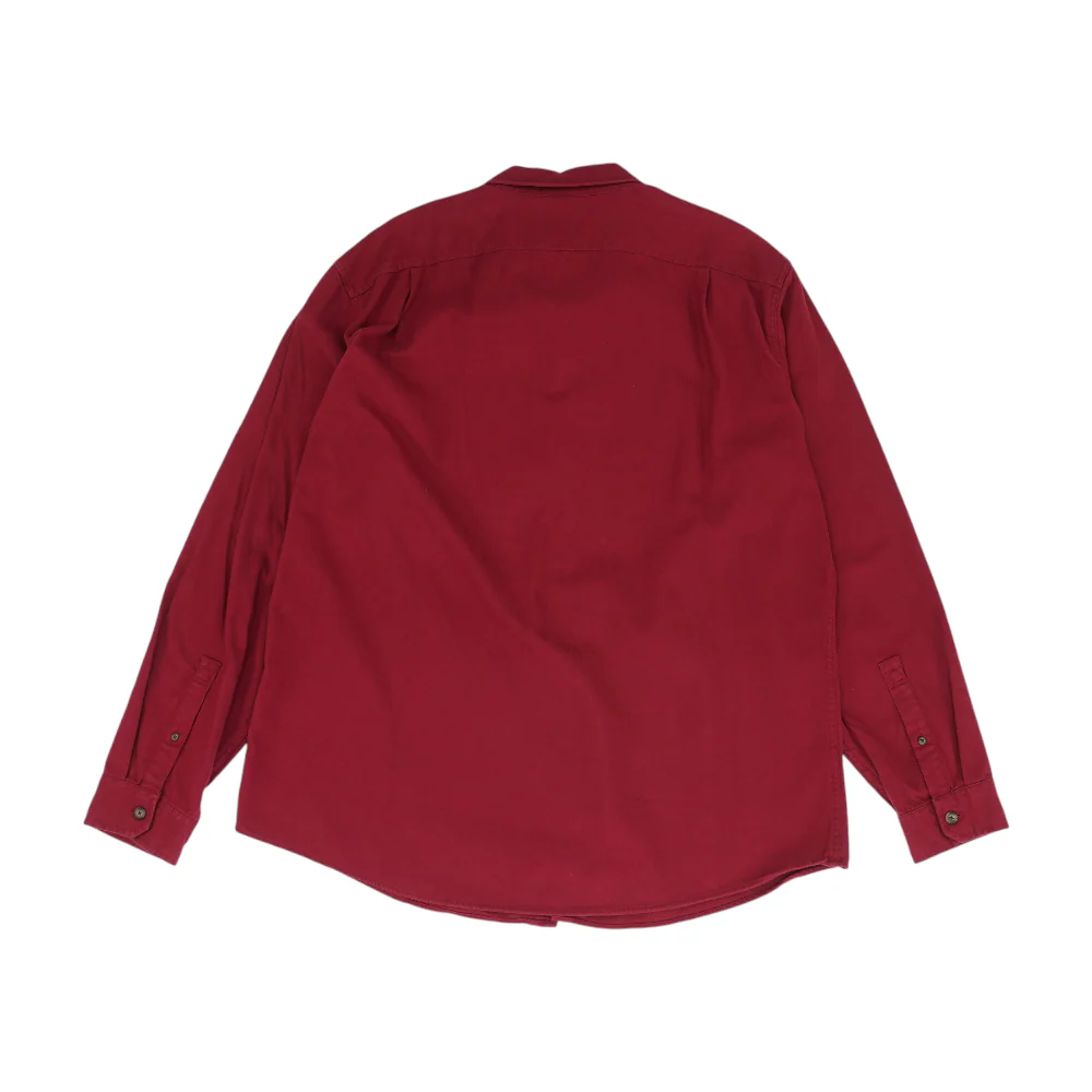Red Tall Solid Flannel Button Down - Image 2