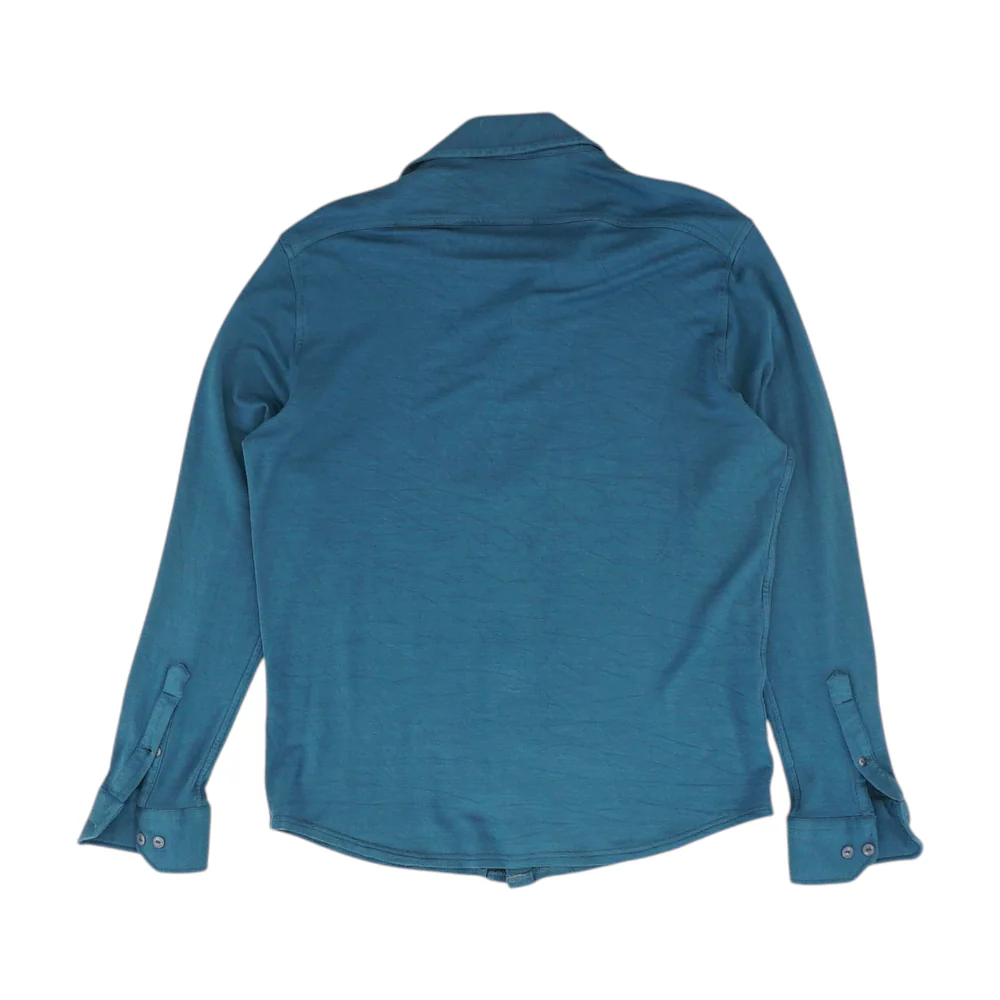 Teal Solid Flannel Button Down - Image 2