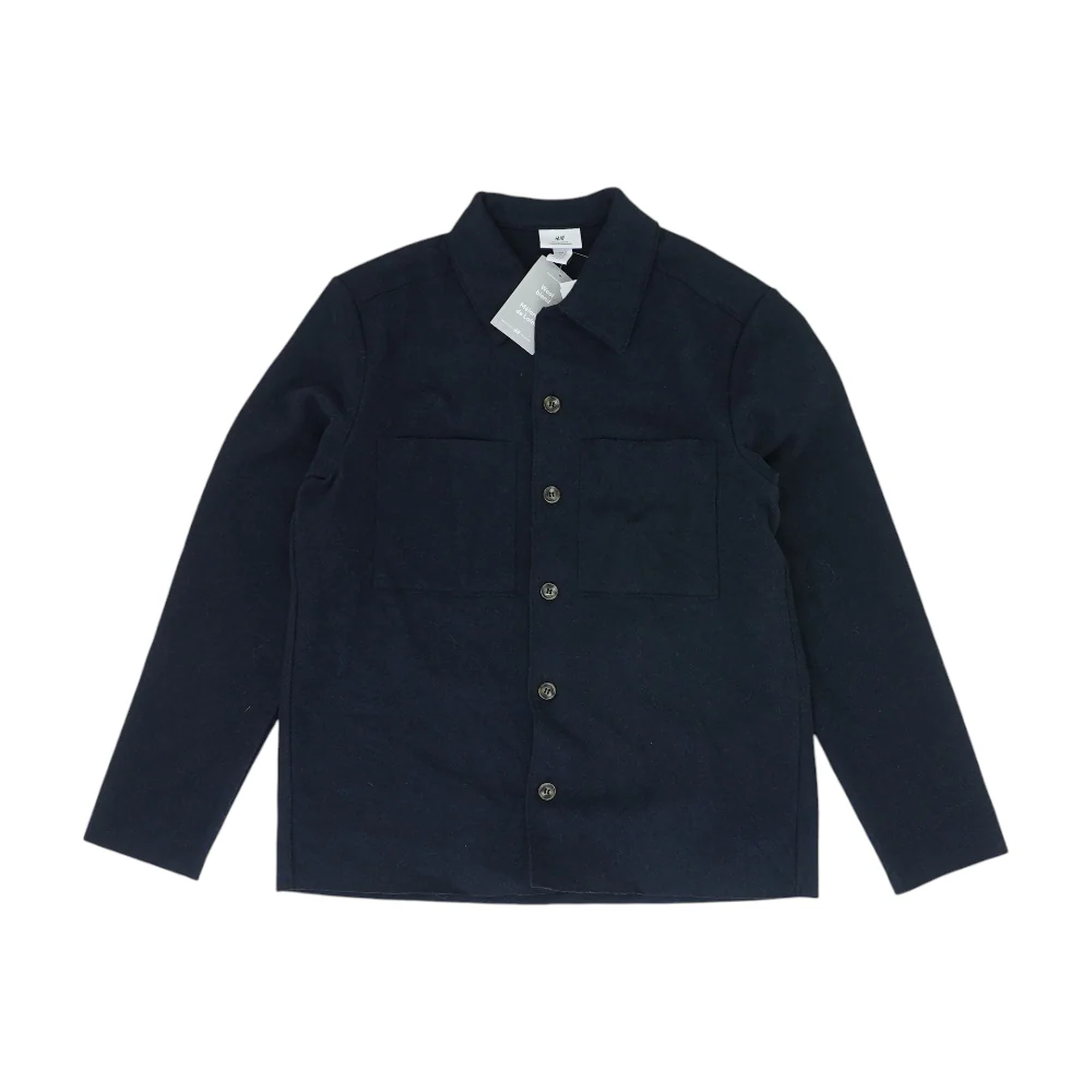 Navy Solid Flannel Button Down