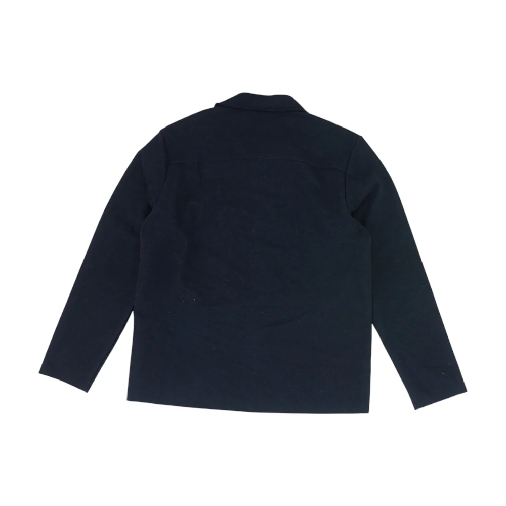 Navy Solid Flannel Button Down - Image 2