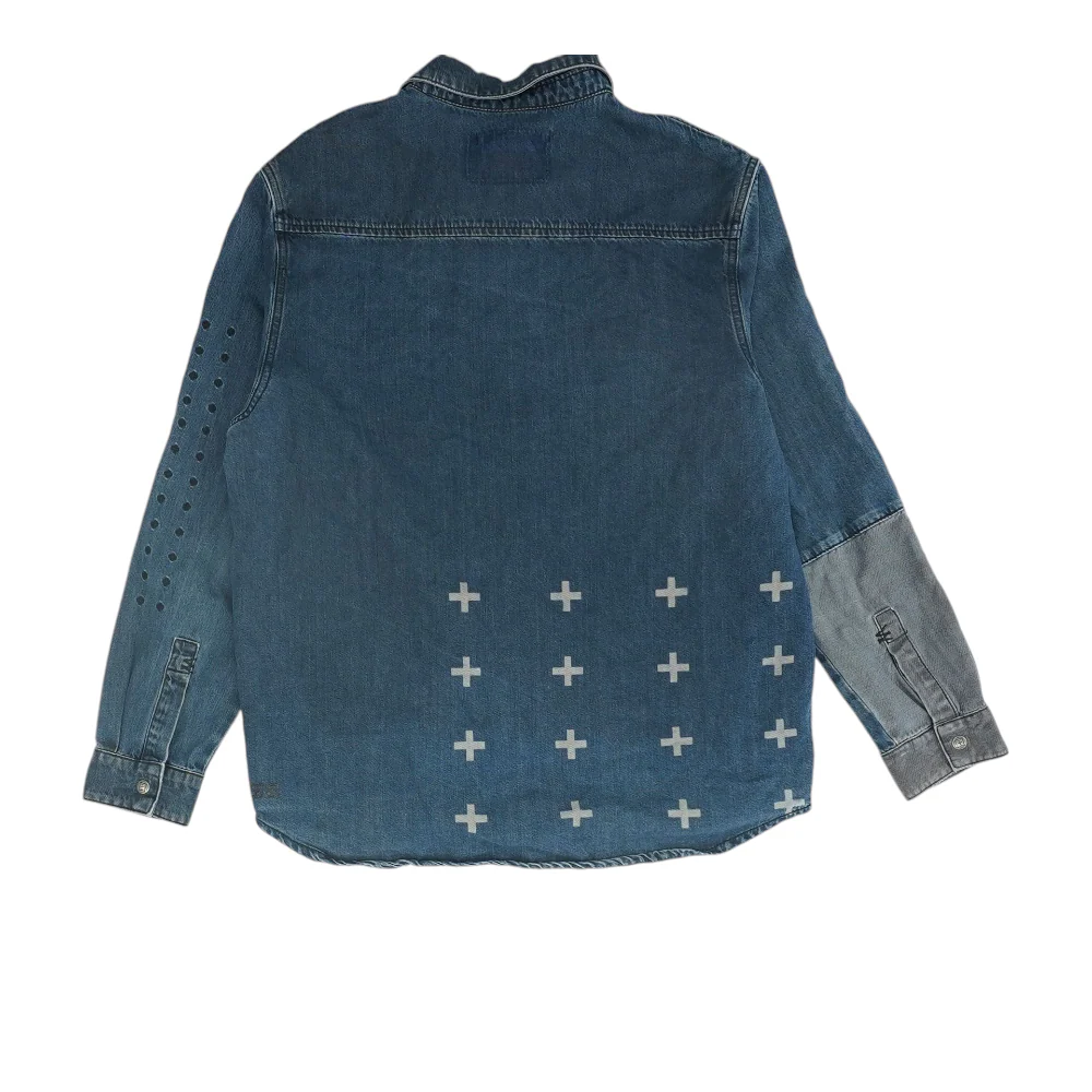 Blue Solid Flannel Button Down - Image 2