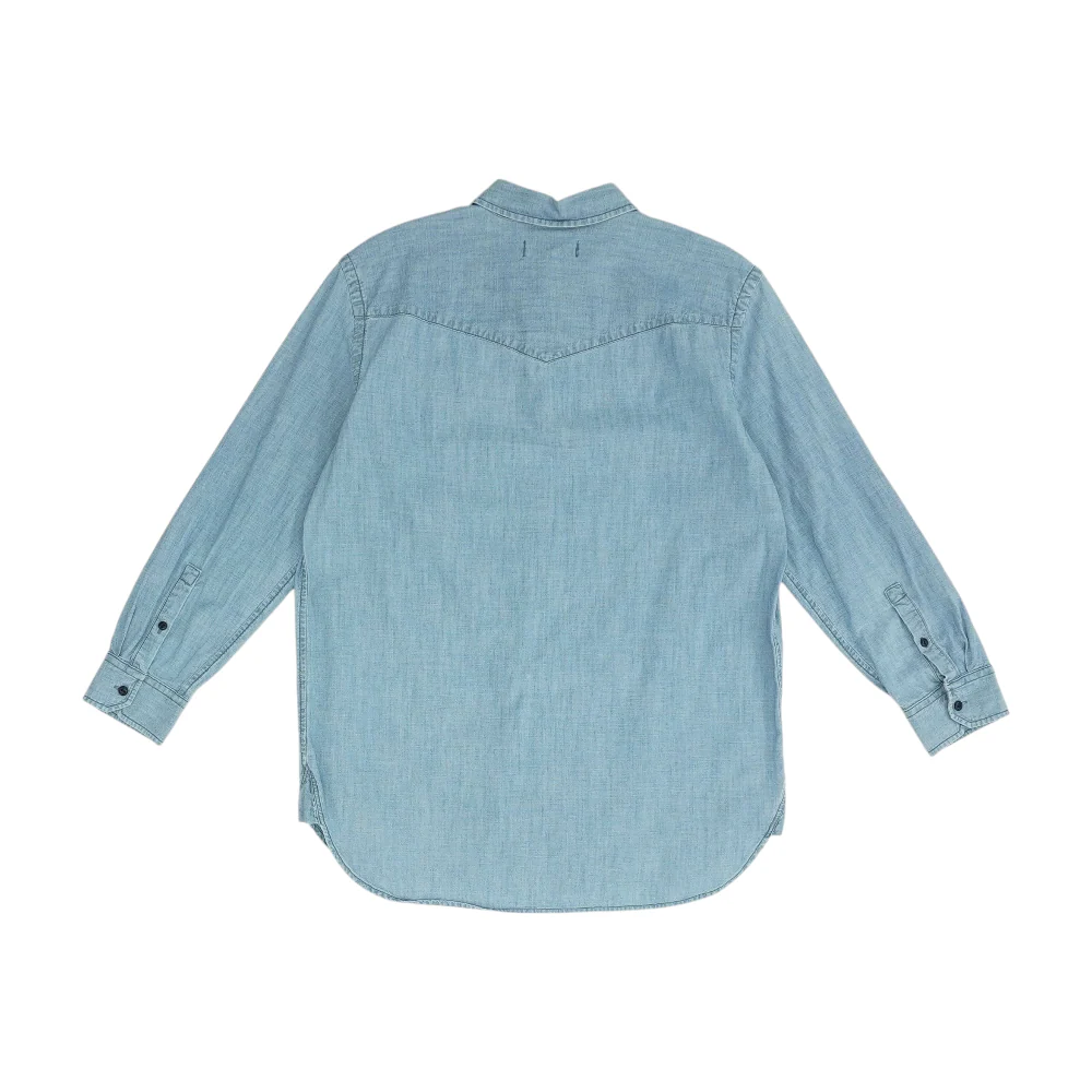 Blue Solid Flannel Button Down - Image 2