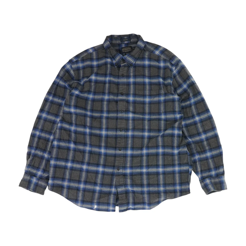 Gray Check Flannel Button Down