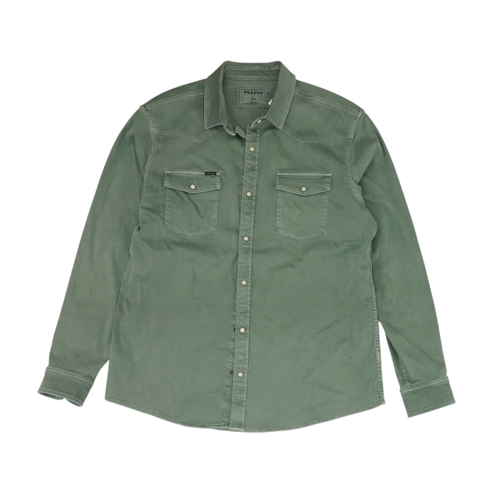 Green Solid Flannel Button Down
