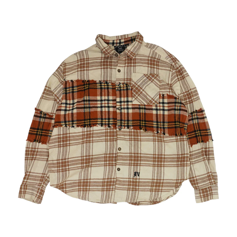 Beige Plaid Flannel Button Down