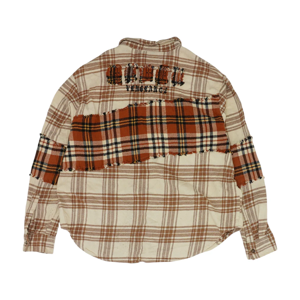 Beige Plaid Flannel Button Down - Image 2