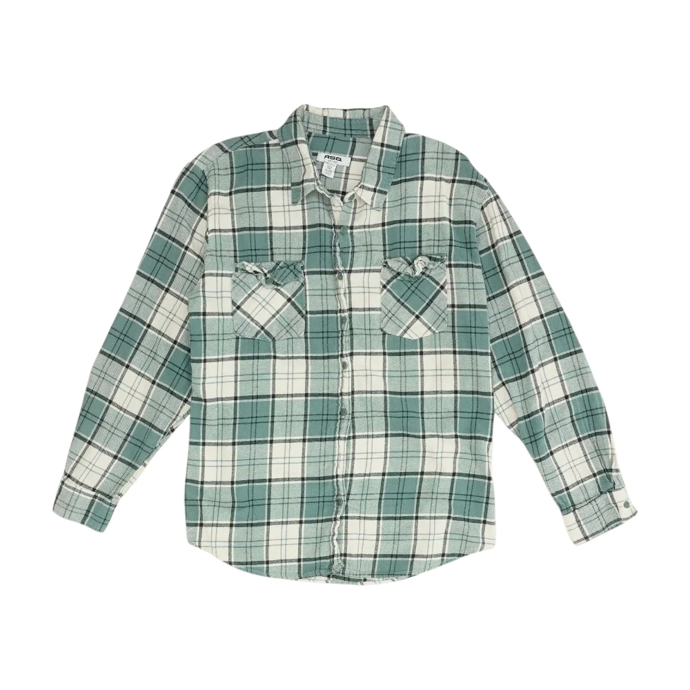 Green Plaid Flannel Button Down
