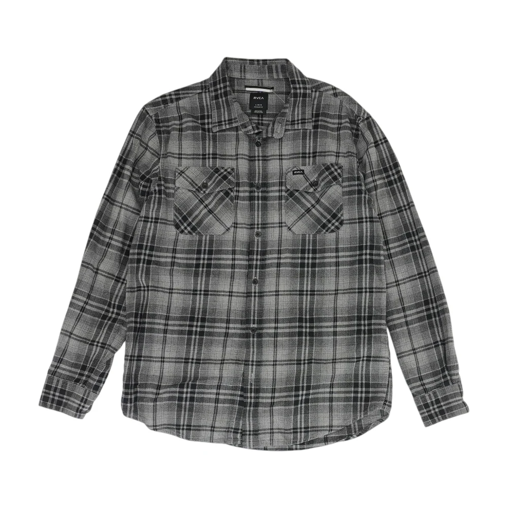 Gray Plaid Flannel Button Down
