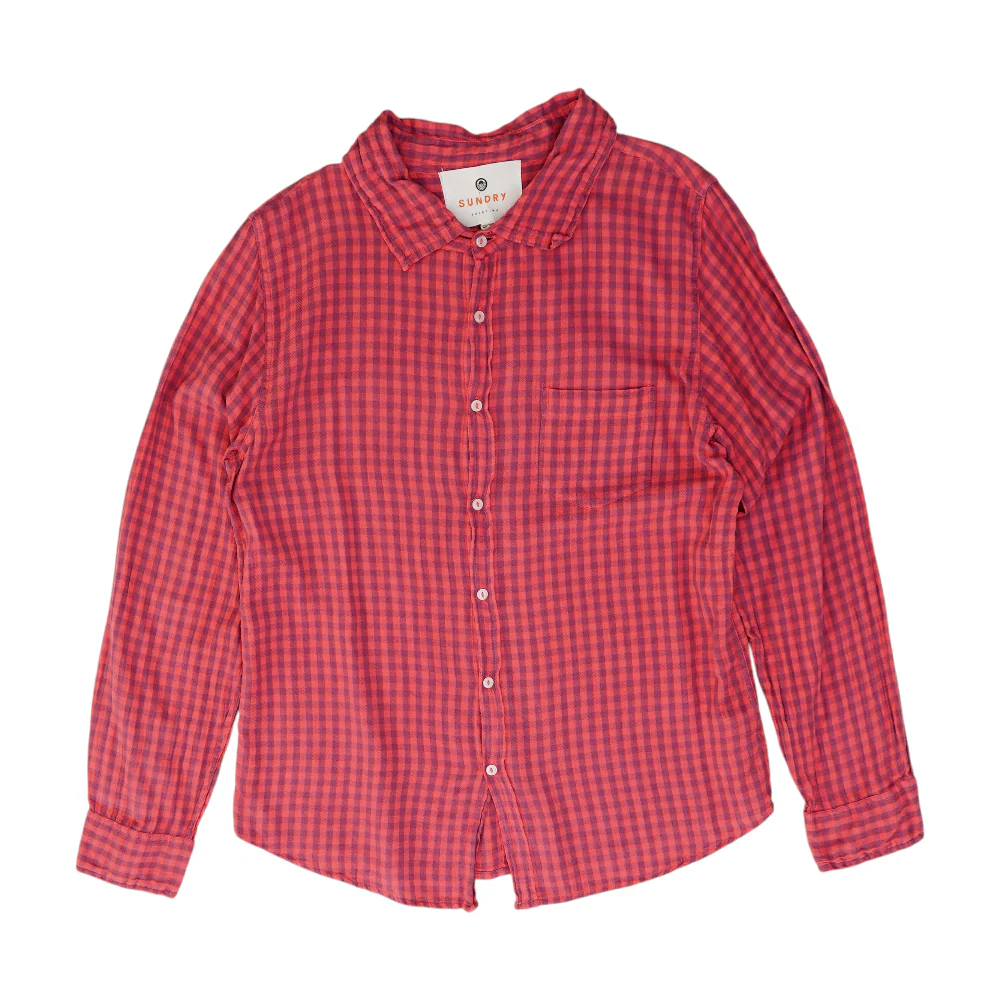 Pink Check Flannel Button Down