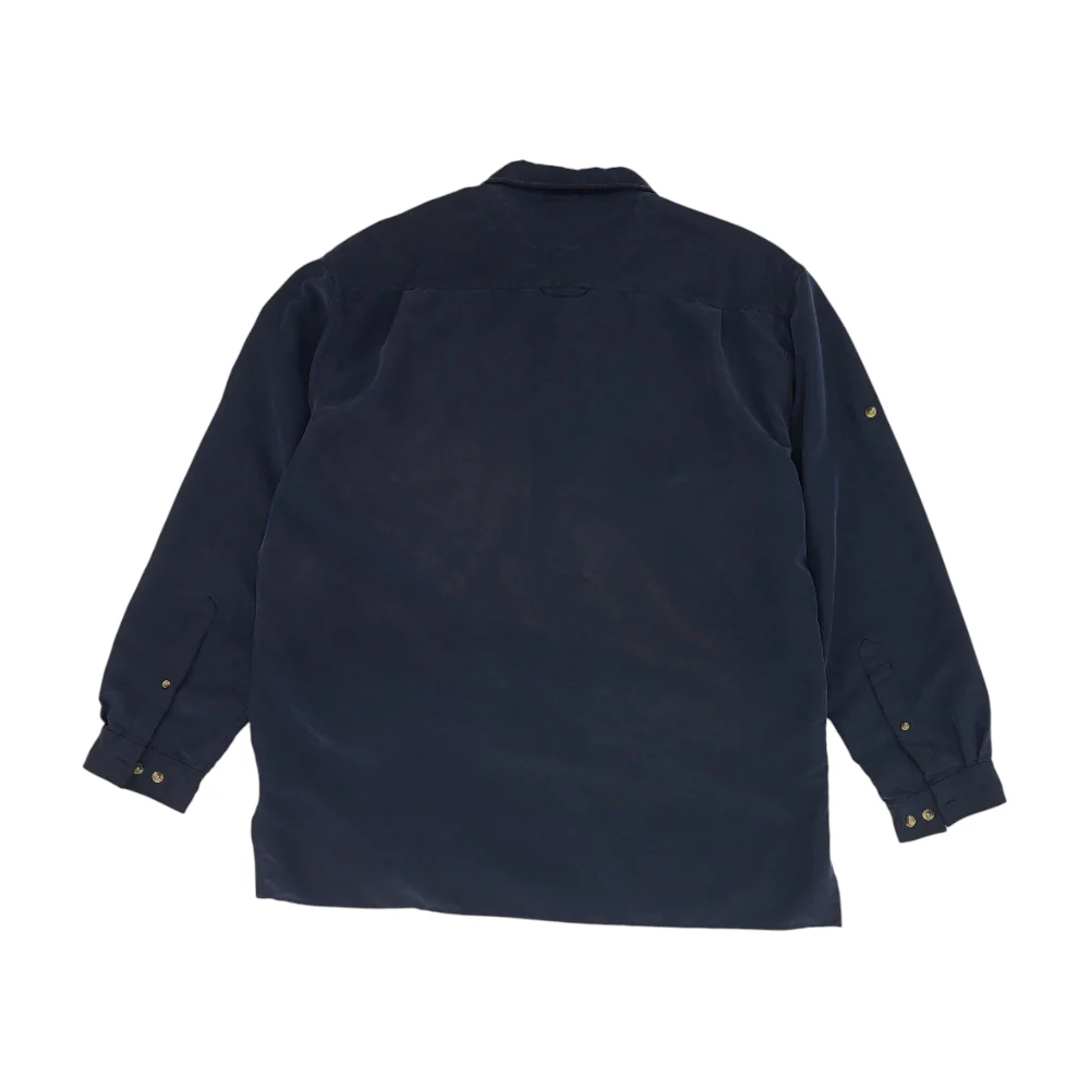 Navy Solid Flannel Button Down - Image 2