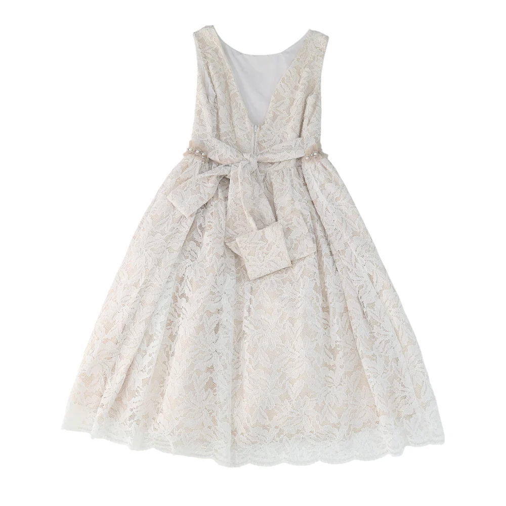 Beige Print Formal Dress - Image 2