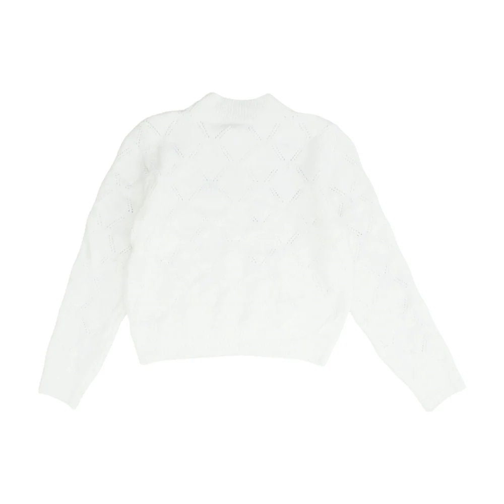 White Floral Pullover Sweater - Image 2