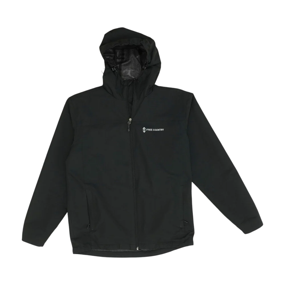 Black Solid Rain Jacket
