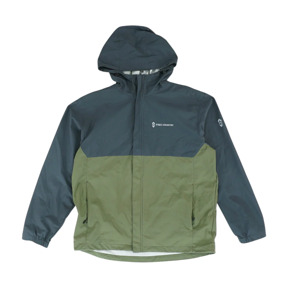 Green Color Block Rain Jacket