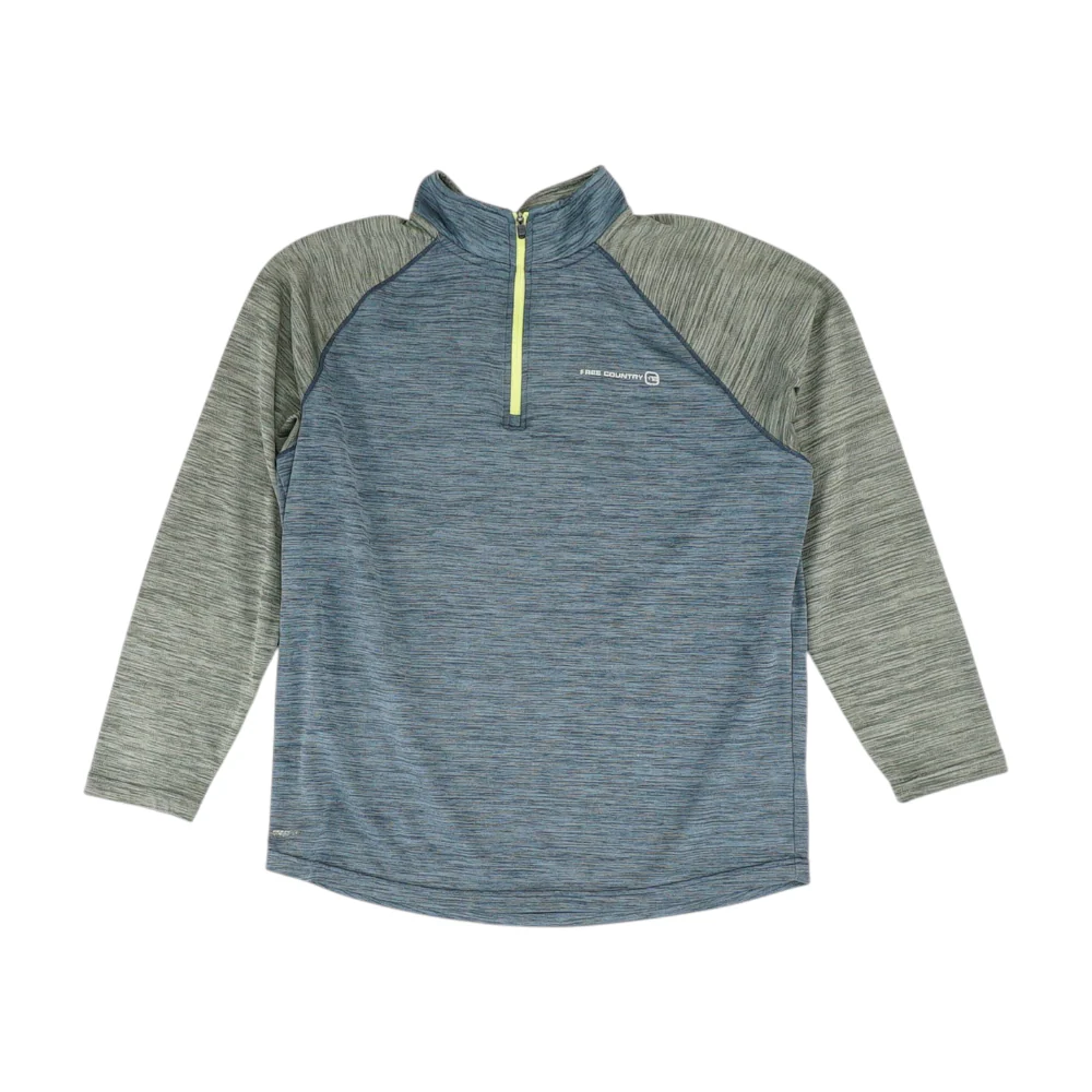 Blue Color Block 1/4 Zip Pullover