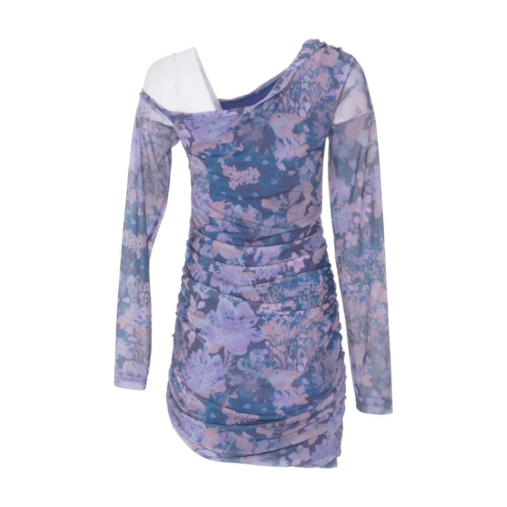 Blue Floral Mini Dress - Image 2
