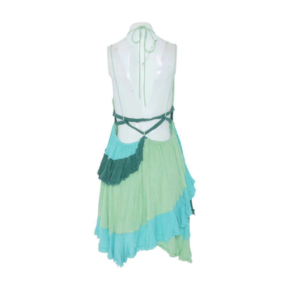 Green Color Block Midi Dress - Image 2
