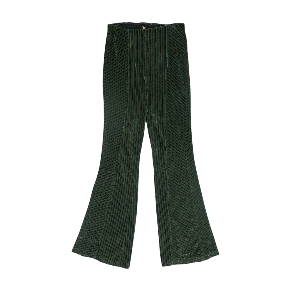Green Striped Wide Leg Pants