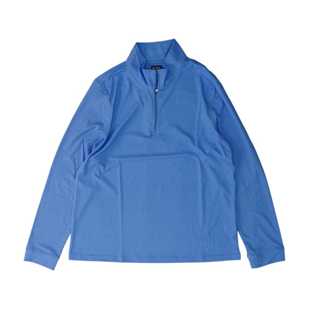 Blue Solid 1/4 Zip Pullover