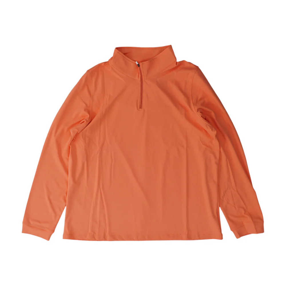 Coral Solid 1/4 Zip Pullover