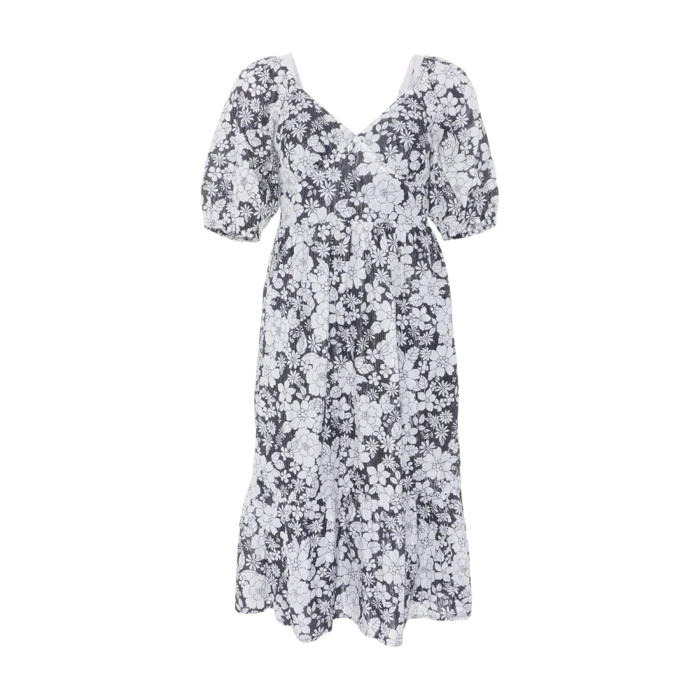 Black Floral Midi Dress