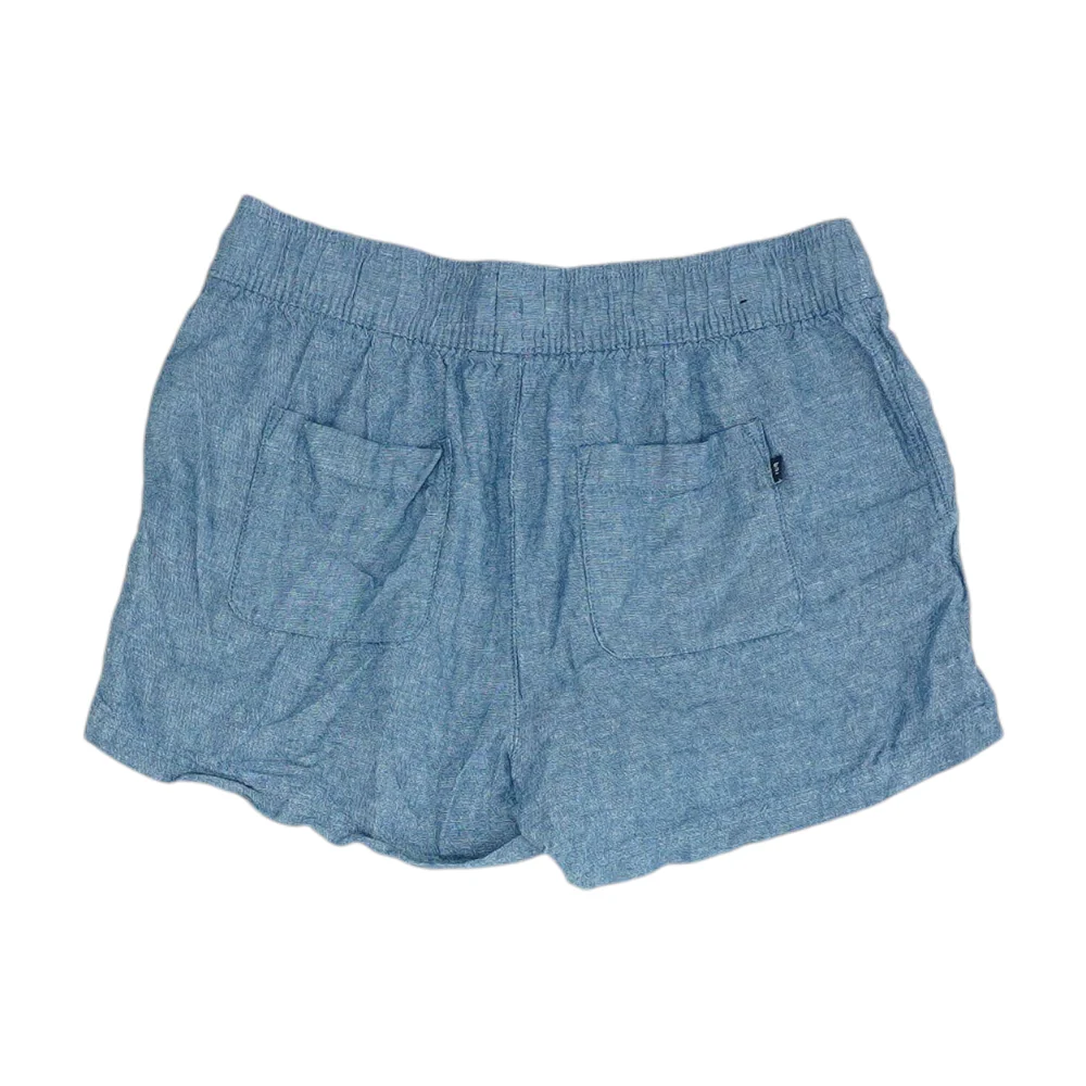 Blue Solid Knit Shorts - Image 2