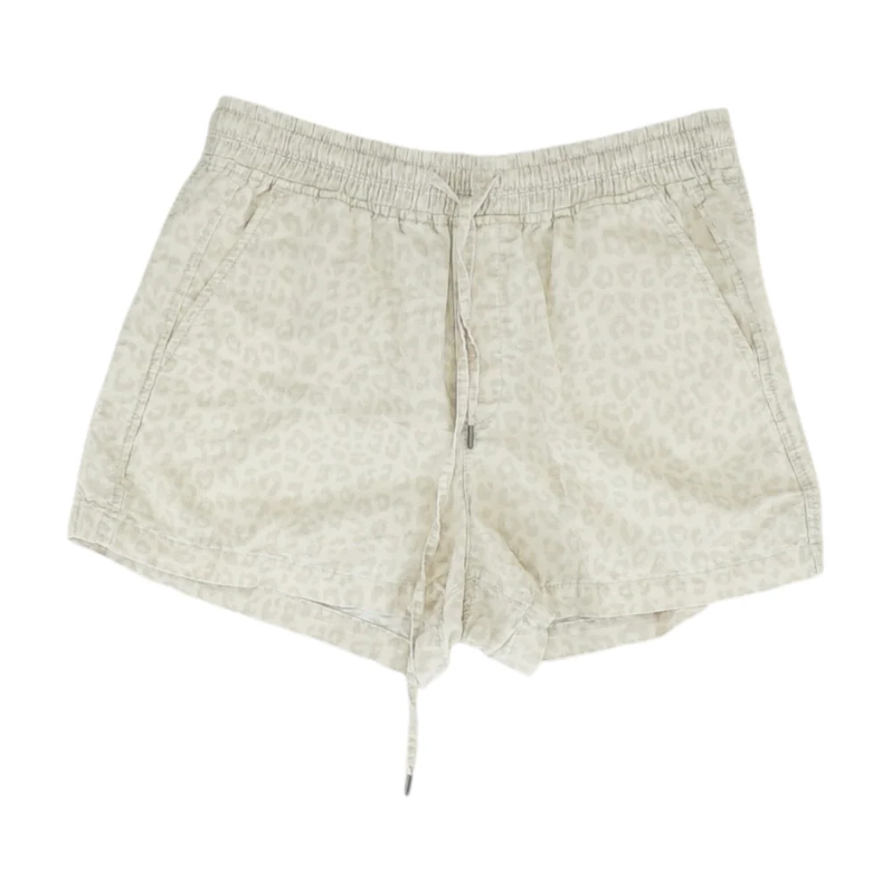 Beige Animal Print Active Shorts