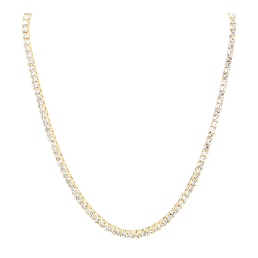 Gold Tone Crystal Tennis Necklace