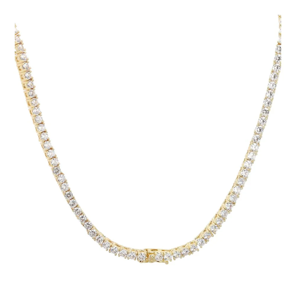 Gold Tone Crystal Tennis Necklace - Image 2