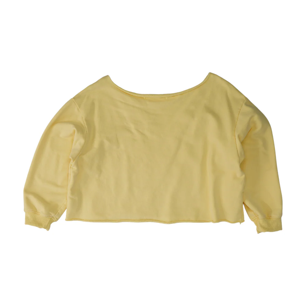 Yellow Solid Sweatshirt Pullover - Image 2