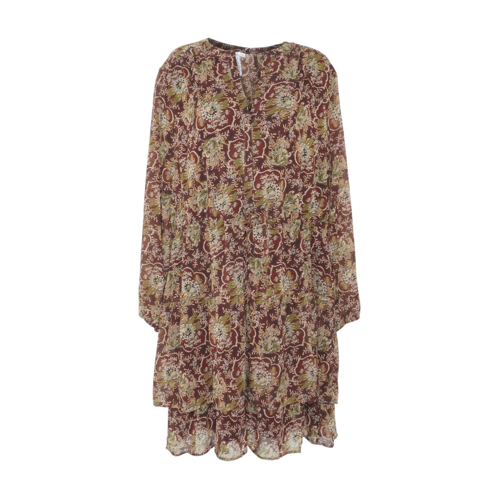 Maroon Plus Floral Mini Dress