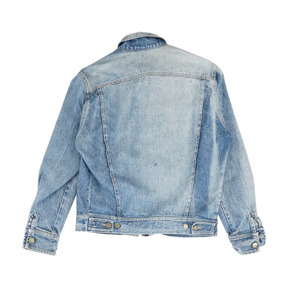 Blue Solid Denim Jacket - Image 2