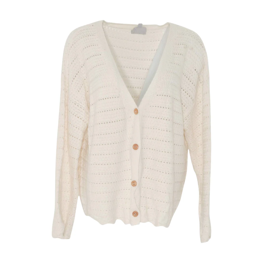 Cream Plus Cardigan Sweater