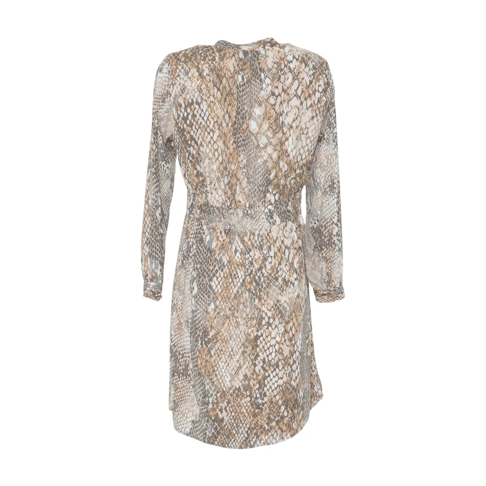 Beige Animal Print Midi Dress - Image 2