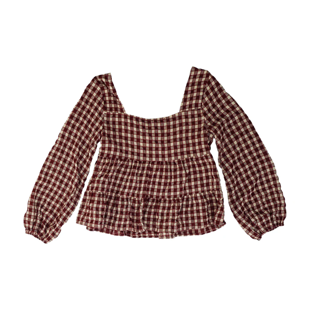 Maroon Check Blouse - Image 2