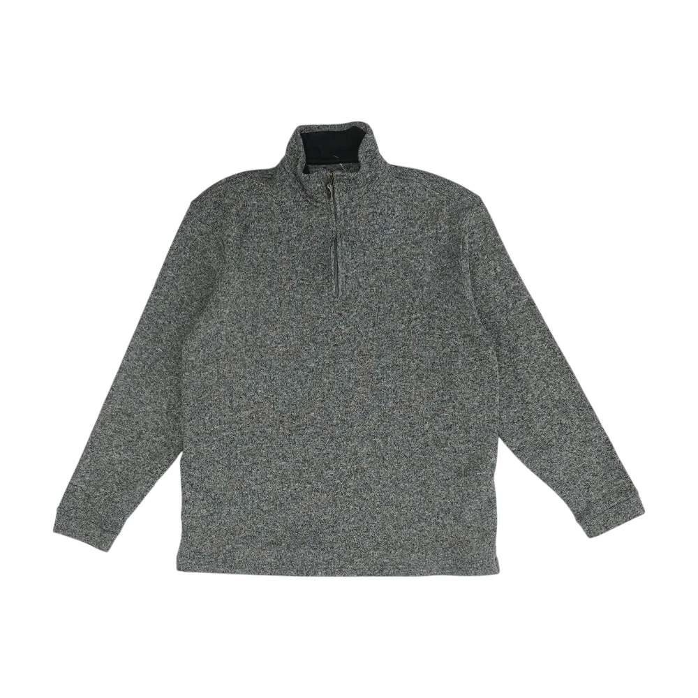Gray Solid 1/4 Zip Pullover