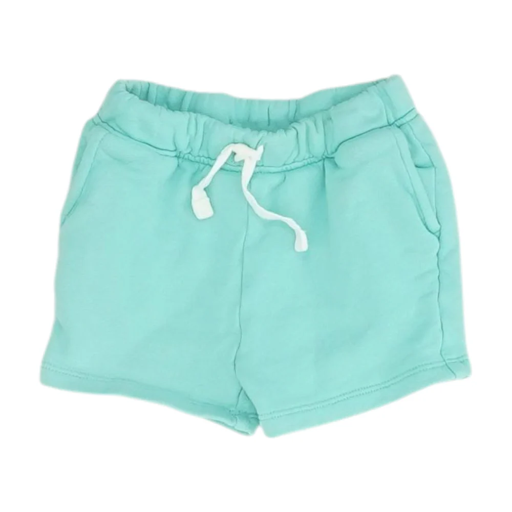 Green Solid Knit Shorts