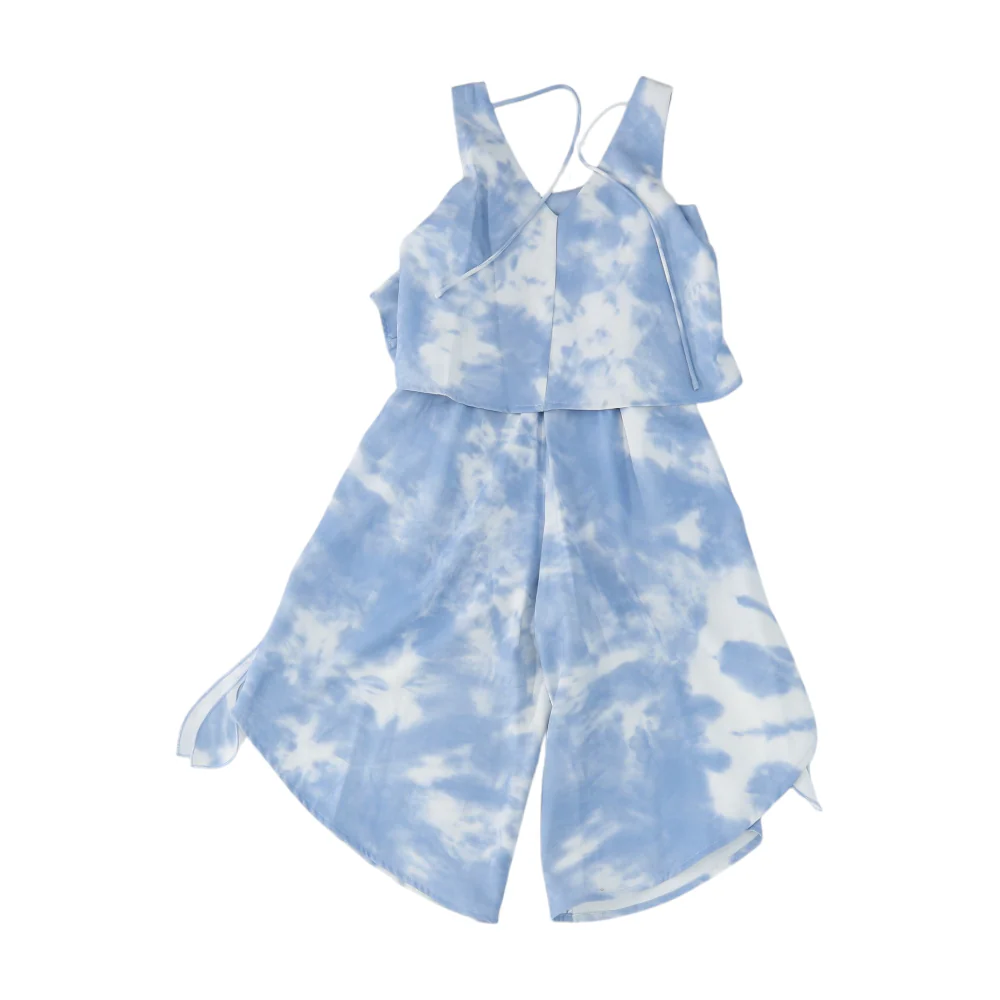 Blue Tie-Dye Sleeveless One-Piece - Image 2
