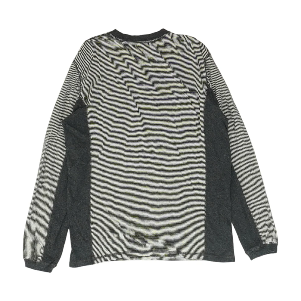 Black Striped Henley T-Shirt - Image 2