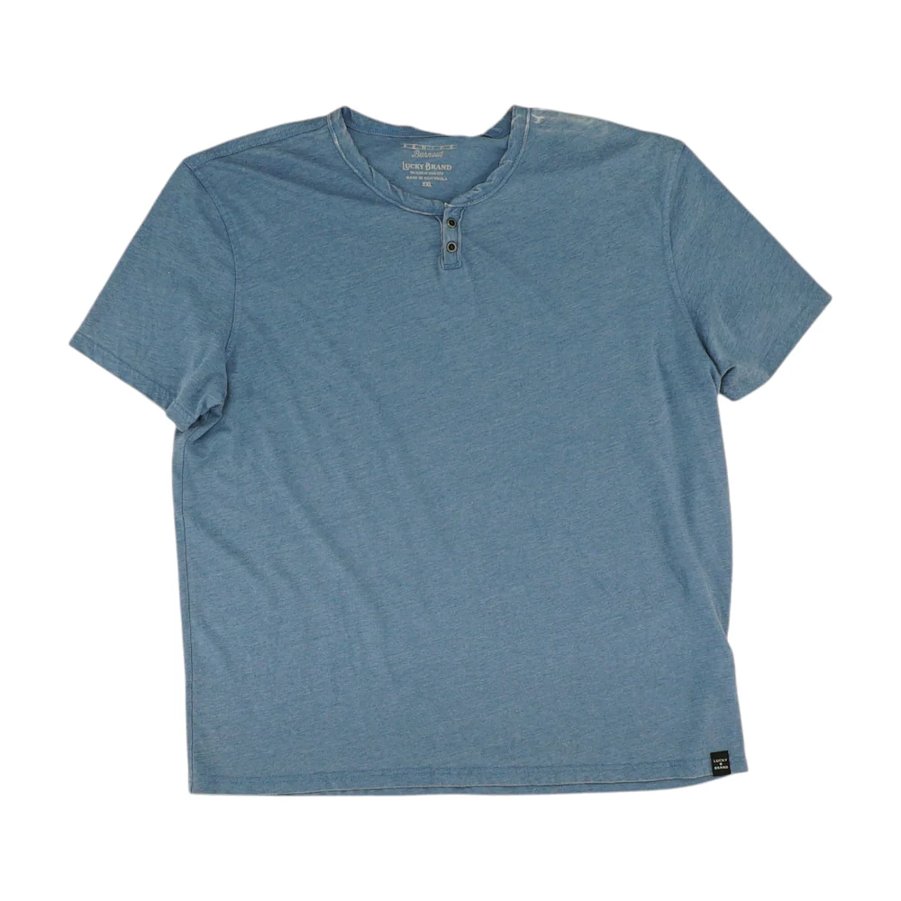 Blue Solid Henley T-Shirt