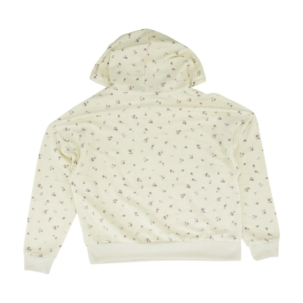 Beige Floral Hoodie Pullover - Image 2