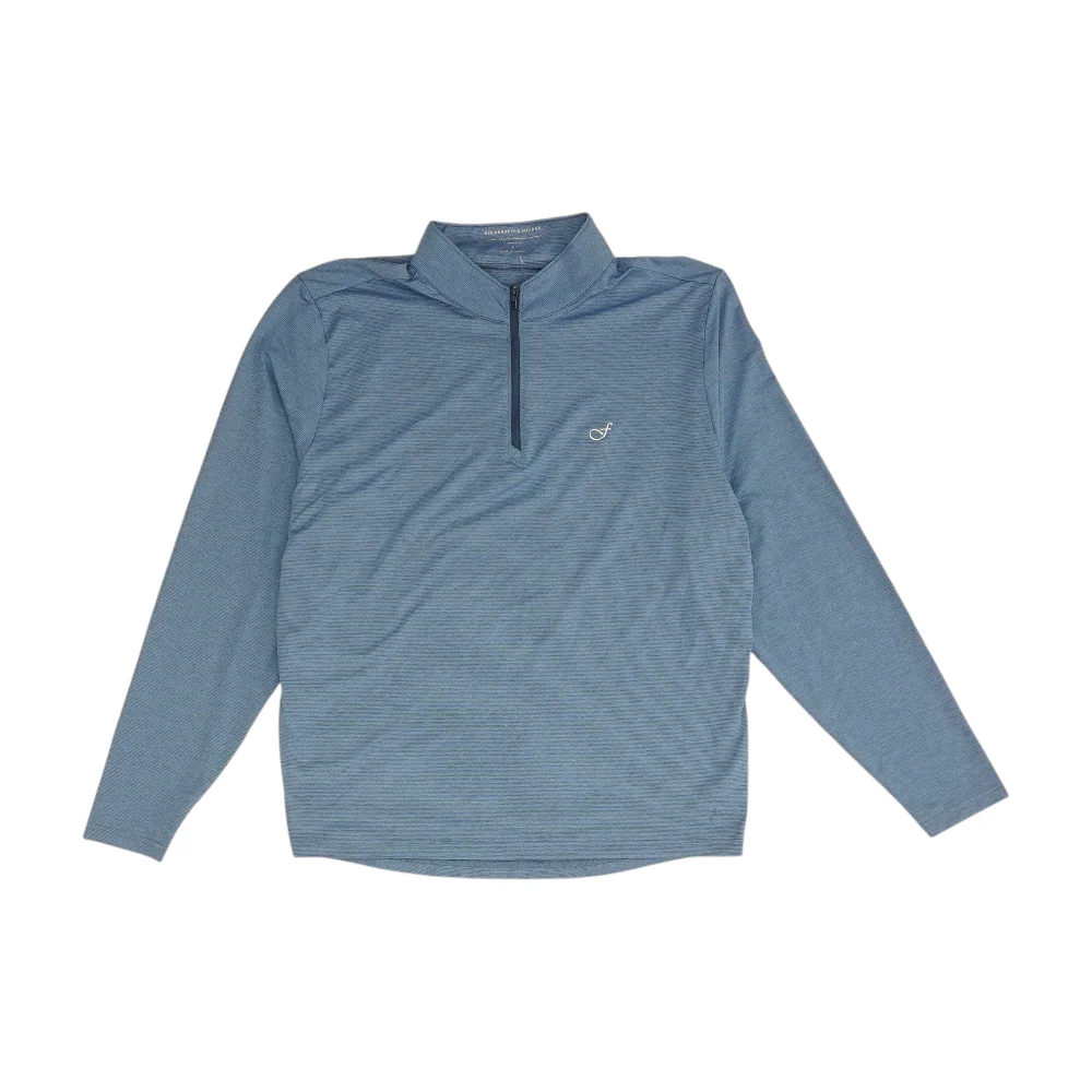 Blue Solid 1/4 Zip Pullover