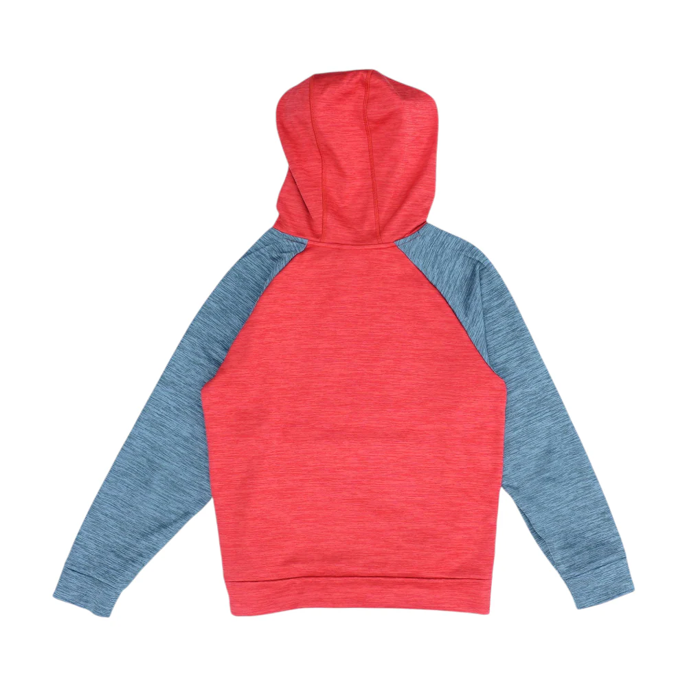Red Color Block Hoodie Pullover - Image 2