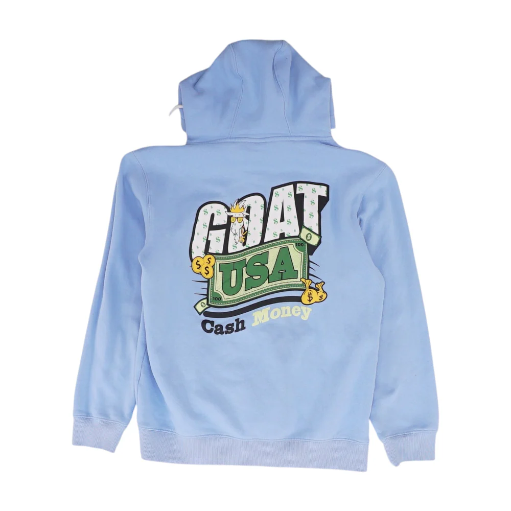 Blue Solid Hoodie Pullover - Image 2