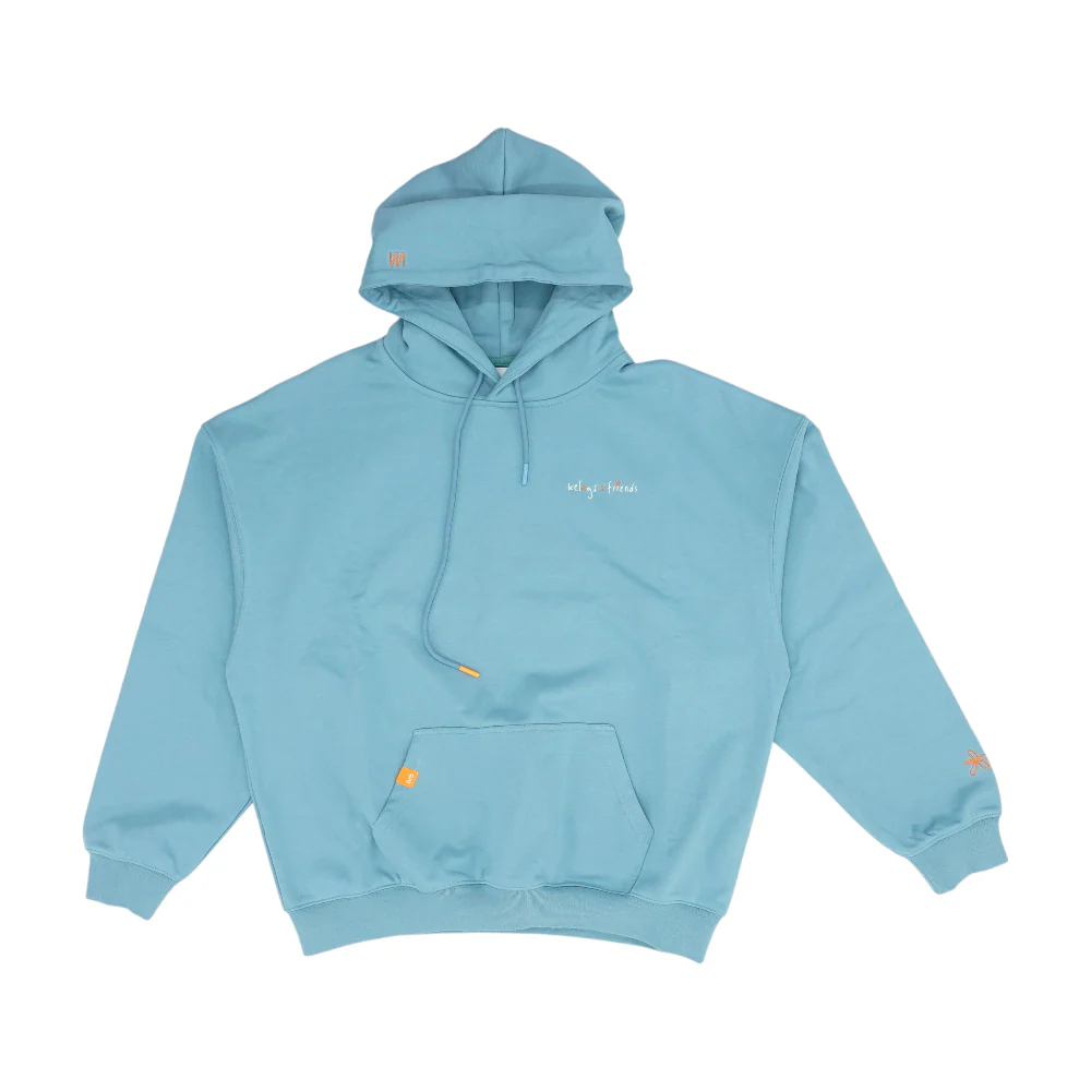 Blue Solid Hoodie Pullover