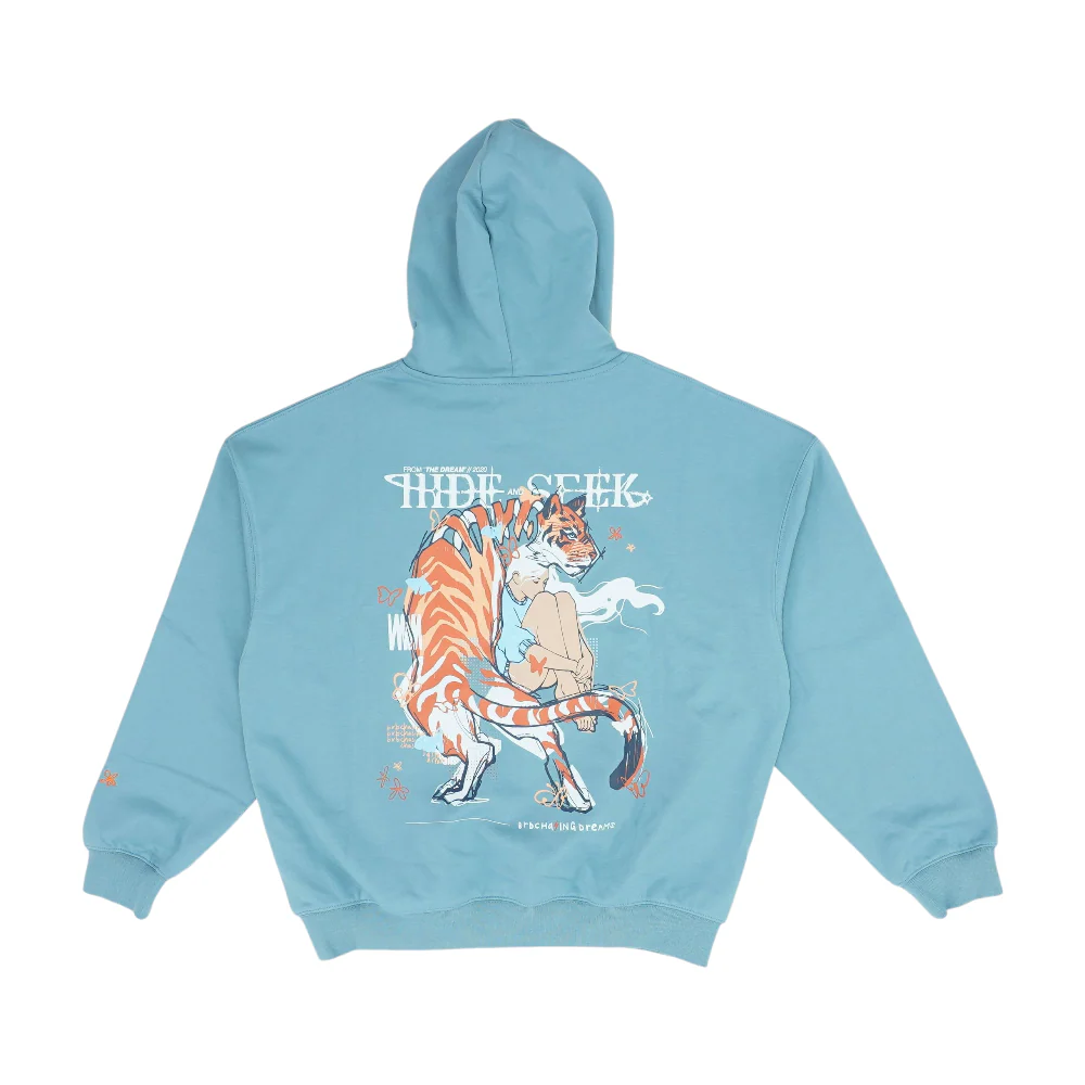 Blue Solid Hoodie Pullover - Image 2