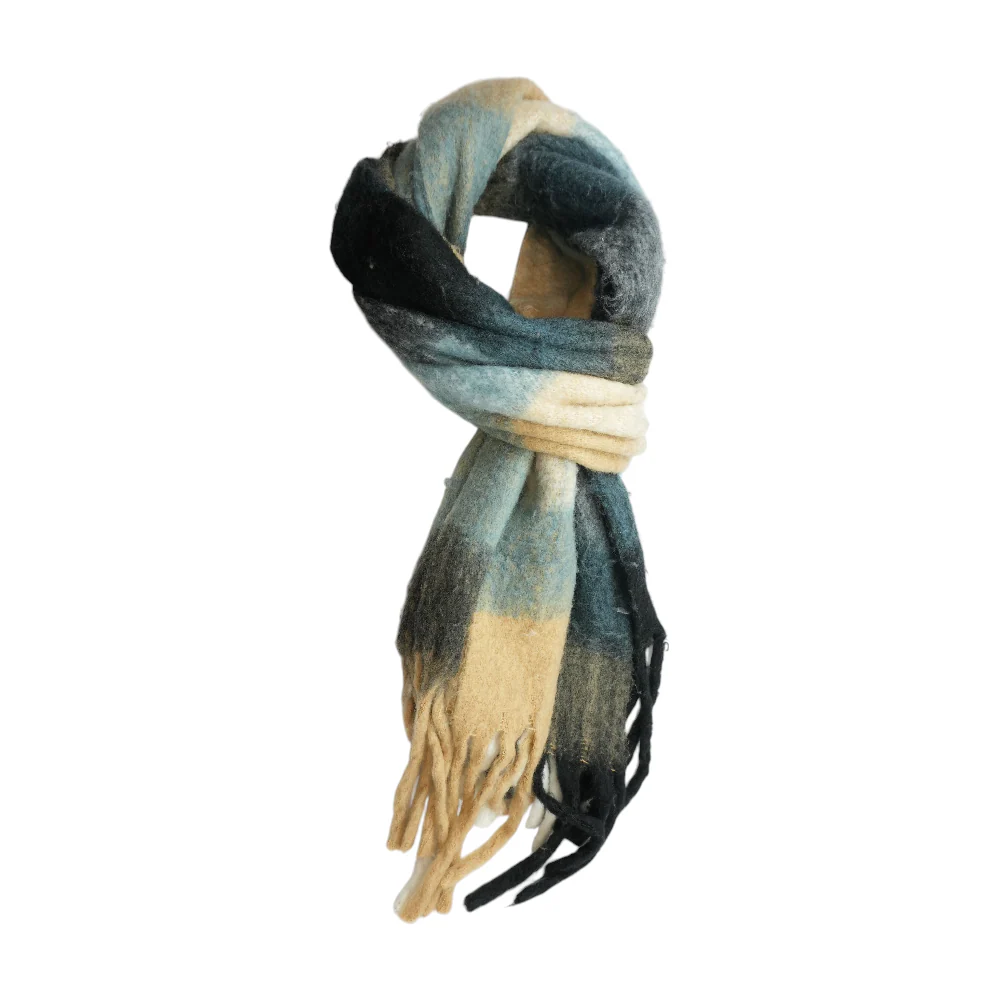 Multi Plaid Wool Scarf - Image 2