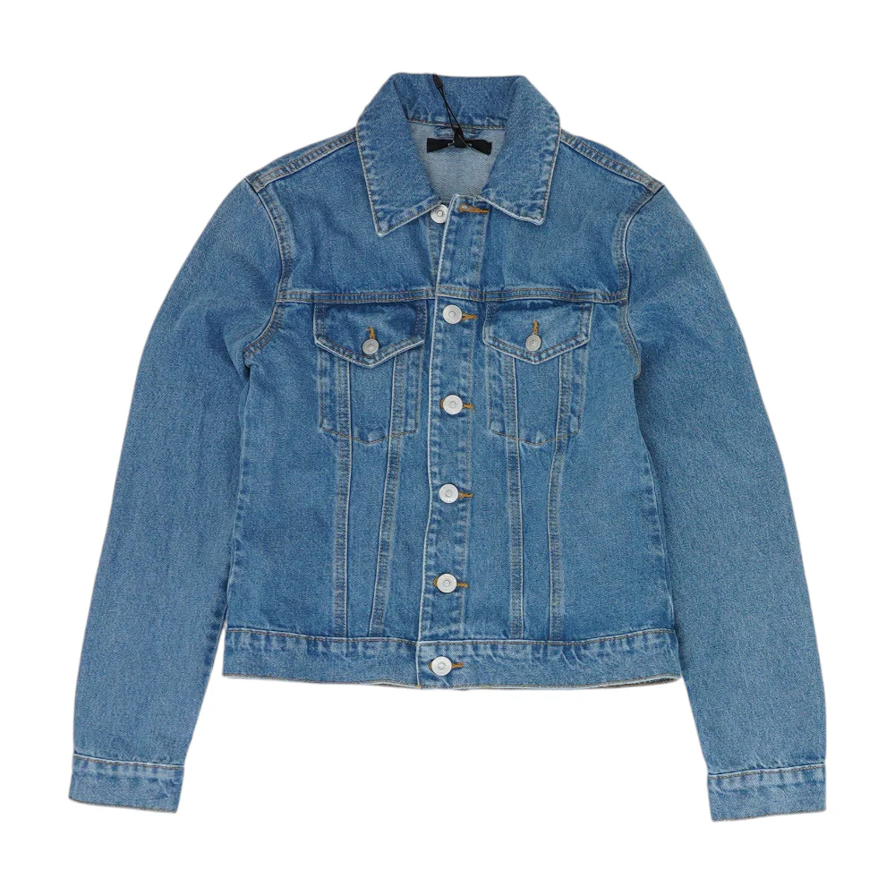 Blue Solid Denim Jacket