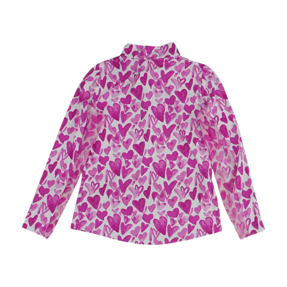 White Hearts 1/4 Zip Pullover - Image 2